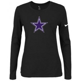 Wholesale Cheap Women\'s Nike Dallas Cowboys Of The City Long Sleeve Tri-Blend NFL T-Shirt Black