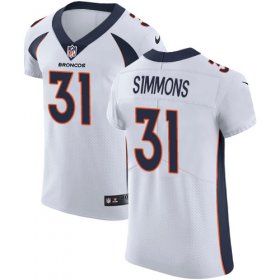 Wholesale Cheap Nike Broncos #31 Justin Simmons White Men\'s Stitched NFL Vapor Untouchable Elite Jersey