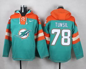 Wholesale Cheap Nike Dolphins #78 Laremy Tunsil Aqua Green Player Pullover NFL Hoodie