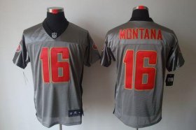 Wholesale Cheap Nike 49ers #16 Joe Montana Grey Shadow Men\'s Stitched NFL Elite Jersey