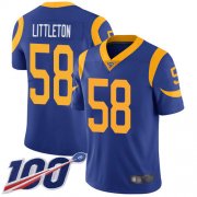 Wholesale Cheap Nike Rams #58 Cory Littleton Royal Blue Alternate Men's Stitched NFL 100th Season Vapor Limited Jersey