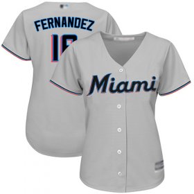 Wholesale Cheap Marlins #16 Jose Fernandez Grey Road Women\'s Stitched MLB Jersey