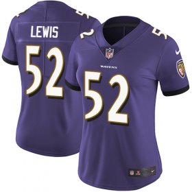 Wholesale Cheap Nike Ravens #52 Ray Lewis Purple Team Color Women\'s Stitched NFL Vapor Untouchable Limited Jersey