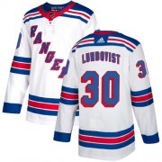 Wholesale Cheap Adidas Rangers #30 Henrik Lundqvist White Road Authentic Stitched NHL Jersey