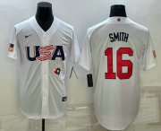 Cheap Men's USA Baseball #16 Will Smith 2023 White World Baseball Classic Stitched Jerseys