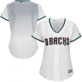 Wholesale Cheap Diamondbacks Blank White/Teal Home Women\'s Stitched MLB Jersey