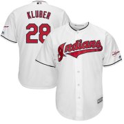 Wholesale Cheap Cleveland Indians #28 Corey Kluber Majestic Home 2019 All-Star Game Patch Cool Base Player Jersey White
