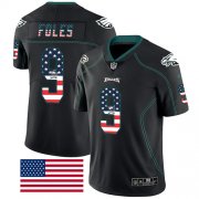 Wholesale Cheap Nike Eagles #9 Nick Foles Black Men's Stitched NFL Limited Rush USA Flag Jersey