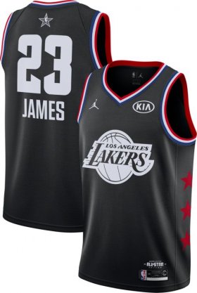 Wholesale Cheap Jordan Men\'s 2019 NBA All-Star Game #23 LeBron James Black Dri-FIT Swingman Jersey