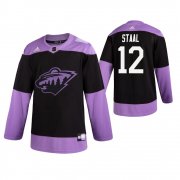 Wholesale Cheap Adidas Wild #12 Eric Staal Men's Black Hockey Fights Cancer Practice NHL Jersey