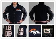 Wholesale Cheap Mitchell And Ness NFL Denver Broncos #18 Peyton Manning Authentic Wool Jacket