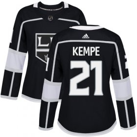 Wholesale Cheap Adidas Kings #21 Mario Kempe Black Home Authentic Women\'s Stitched NHL Jersey
