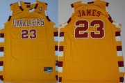 Wholesale Cheap Cleveland Cavaliers #23 Lebron James Hardwood Classic Yellow Swingman Jersey