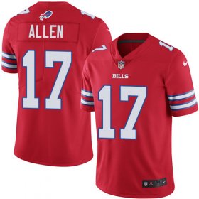 Wholesale Cheap Nike Bills #17 Josh Allen Red Men\'s Stitched NFL Limited Rush Jersey