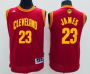 Wholesale Cheap Men's Cleveland Cavaliers #23 LeBron James Red 2017 The NBA Finals Patch Jersey