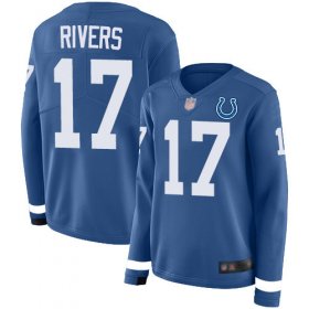 Wholesale Cheap Nike Colts #17 Philip Rivers Royal Blue Team Color Women\'s Stitched NFL Limited Therma Long Sleeve Jersey