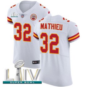 Wholesale Cheap Nike Chiefs #32 Tyrann Mathieu White Super Bowl LIV 2020 Men\'s Stitched NFL New Elite Jersey