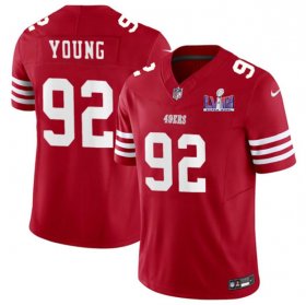 Cheap Men\'s San Francisco 49ers #92 Chase Young Red 2024 F.U.S.E. Super Bowl LVIII Patch Vapor Untouchable Limited Football Stitched Jersey