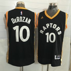 Wholesale Cheap Men\'s Toronto Raptors #10 DeMar DeRozan Black With Gold New NBA Rev 30 Swingman Jersey