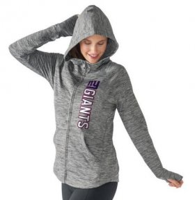 Wholesale Cheap Women\'s NFL New York Giants G-III 4Her by Carl Banks Recovery Full-Zip Hoodie Heathered Gray