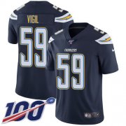 Wholesale Cheap Nike Chargers #59 Nick Vigil Navy Blue Team Color Men's Stitched NFL 100th Season Vapor Untouchable Limited Jersey
