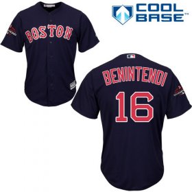 Wholesale Cheap Red Sox #16 Andrew Benintendi Navy Blue New Cool Base 2018 World Series Stitched MLB Jersey