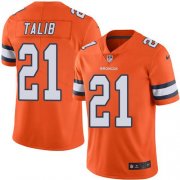 Wholesale Cheap Nike Broncos #21 Aqib Talib Orange Men's Stitched NFL Limited Rush Jersey