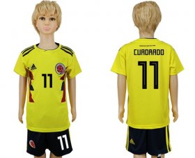 Wholesale Cheap Colombia #11 Cuadrado Home Kid Soccer Country Jersey