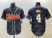 Cheap Men's Kansas City Chiefs #4 Rashee Rice Gray Camo Cool Base Stitched Baseball Jersey