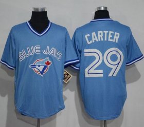 Wholesale Cheap Blue Jays #29 Joe Carter Light Blue Cooperstown Throwback Stitched MLB Jersey
