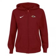 Wholesale Cheap Nike Baltimore Ravens Ladies Tailgater Full Zip Hoodie Red