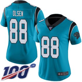 Wholesale Cheap Nike Panthers #88 Greg Olsen Blue Women\'s Stitched NFL Limited Rush 100th Season Jersey
