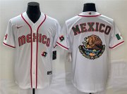 Wholesale Cheap Men's Mexico Baseball 2023 White Team Big Logo World Baseball Classic Stitched Jersey1
