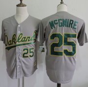 Wholesale Cheap Mitchell And Ness Athletics #25 Mark McGwire Grey Throwback Stitched MLB Jersey