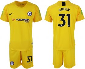 Wholesale Cheap Chelsea #31 Green Yellow Goalkeeper Soccer Club Jersey