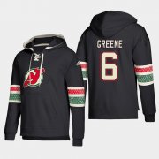 Wholesale Cheap New Jersey Devils #6 Andy Greene Black adidas Lace-Up Pullover Hoodie