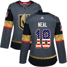 Wholesale Cheap Adidas Golden Knights #18 James Neal Grey Home Authentic USA Flag Women\'s Stitched NHL Jersey