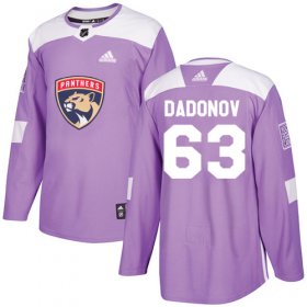 Wholesale Cheap Adidas Panthers #63 Evgenii Dadonov Purple Authentic Fights Cancer Stitched Youth NHL Jersey