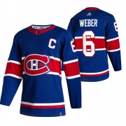 Wholesale Cheap Montreal Canadiens #6 Shea Weber Blue Men's Adidas 2020-21 Reverse Retro Alternate NHL Jersey