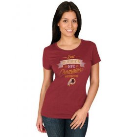 Wholesale Cheap Women\'s Washington Redskins Majestic Burgundy 2015 NFC East Division Champions T-Shirt