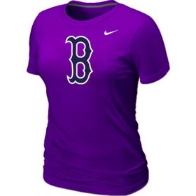 Wholesale Cheap Women\'s MLB Boston Red Sox Heathered Nike Blended T-Shirt Purple