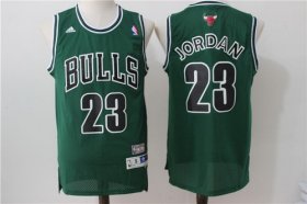 Wholesale Cheap Men\'s Chicago Bulls #23 Michael Jordan Green Hardwood Classics Soul Swingman Throwback Jersey