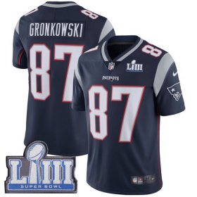 Wholesale Cheap Nike Patriots #87 Rob Gronkowski Navy Blue Team Color Super Bowl LIII Bound Men\'s Stitched NFL Vapor Untouchable Limited Jersey