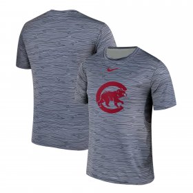 Wholesale Cheap Nike Chicago Cubs Gray Black Striped Logo Performance T-Shirt