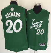 Wholesale Cheap Men's Utah Jazz #20 Gordon Hayward adidas Green 2016 Christmas Day Stitched NBA Swingman Jersey