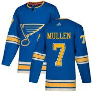 Wholesale Cheap Adidas Blues #7 Joe Mullen Light Blue Alternate Authentic Stitched NHL Jersey