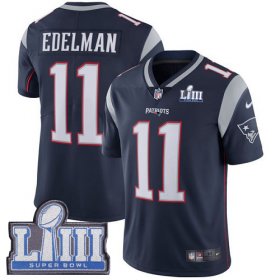 Wholesale Cheap Nike Patriots #11 Julian Edelman Navy Blue Team Color Super Bowl LIII Bound Men\'s Stitched NFL Vapor Untouchable Limited Jersey