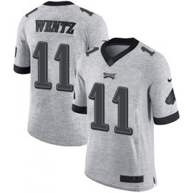 Wholesale Cheap Nike Eagles #11 Carson Wentz Gray Men\'s Stitched NFL Limited Gridiron Gray II Jersey
