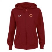 Wholesale Cheap Nike Chicago Bears Ladies Tailgater Full Zip Hoodie Red