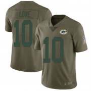 Wholesale Cheap Men's Green Bay Packers #10 Jordan Love Green Limited 2017 Salute to Service Jersey